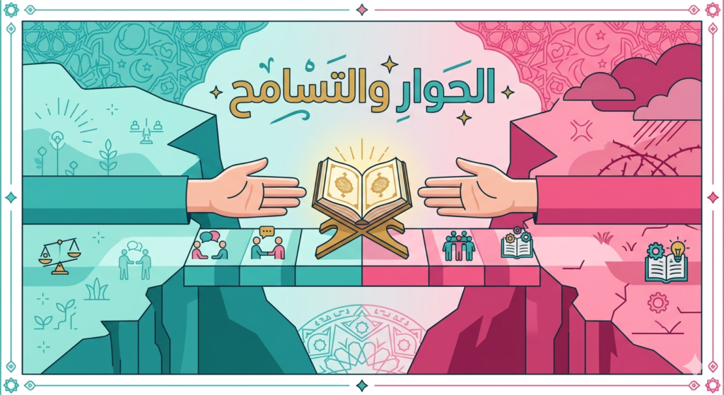 Ilustrasi dialog sebagai pendekatan utama Islam dalam deradikalisasi dan pencegahan ekstremisme