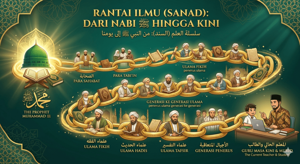 Peran Guru dalam Islam, Guru Muslim adalah penjaga sanad ilmu yang menyambungkan umat dengan warisan Nabi ﷺ