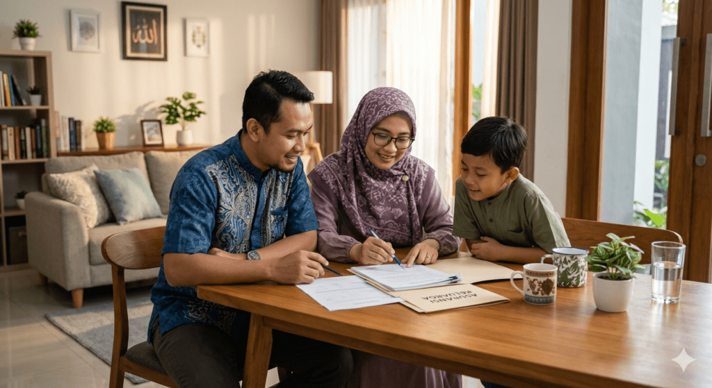 keluarga muslim memilih asuransi syariah takaful yang halal sesuai fikih islam