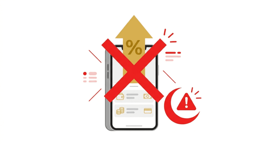 ilustrasi konsep riba digital paylater berbunga yang diharamkan dalam islam fikih muamalah