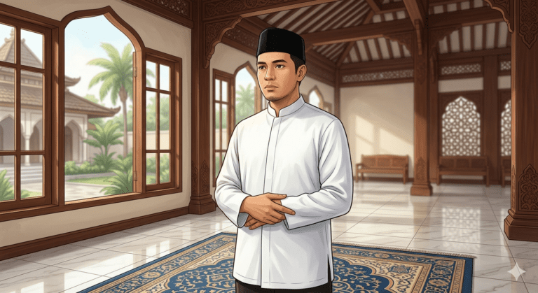Seorang Muslim bersiap menunaikan shalat dengan memastikan seluruh syarat sah shalat telah terpenuhi.
