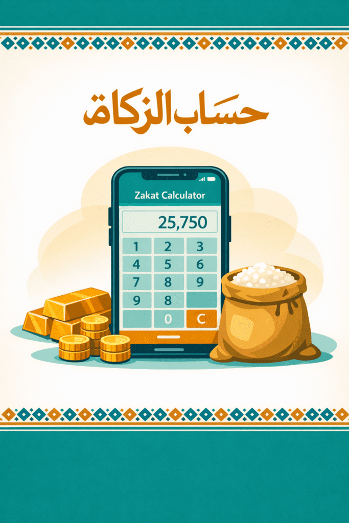Ilustrasi kalkulator zakat digital untuk memudahkan perhitungan kewajiban zakat