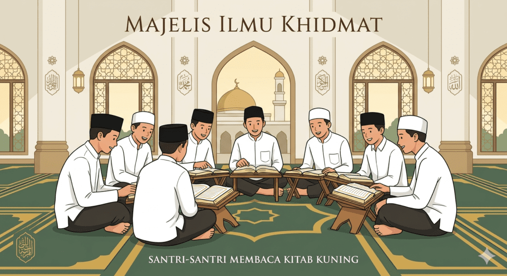  Ilustrasi keunggulan pendidikan pesantren melalui pengajian kitab kuning dalam majelis ilmu islami