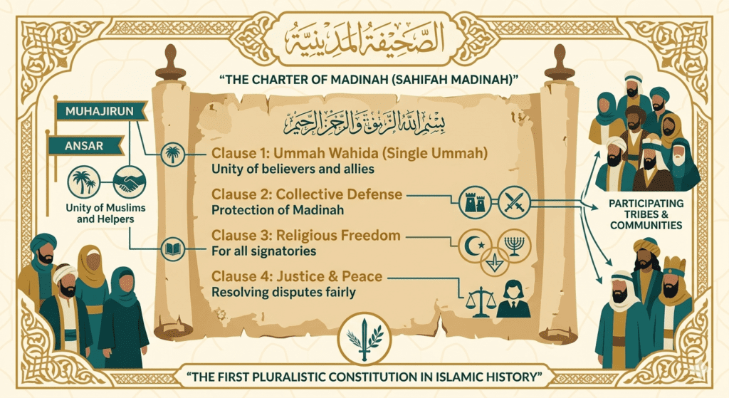  Ilustrasi toleransi dalam islam, Piagam Madinah dokumen toleransi pertama dalam sejarah Islam