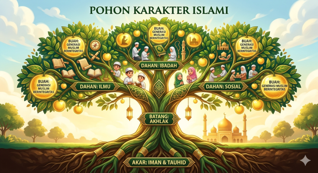 Iman yang kuat adalah akar yang menjamin tumbuhnya karakter islami yang kokoh dan berbuah akhlak mulia