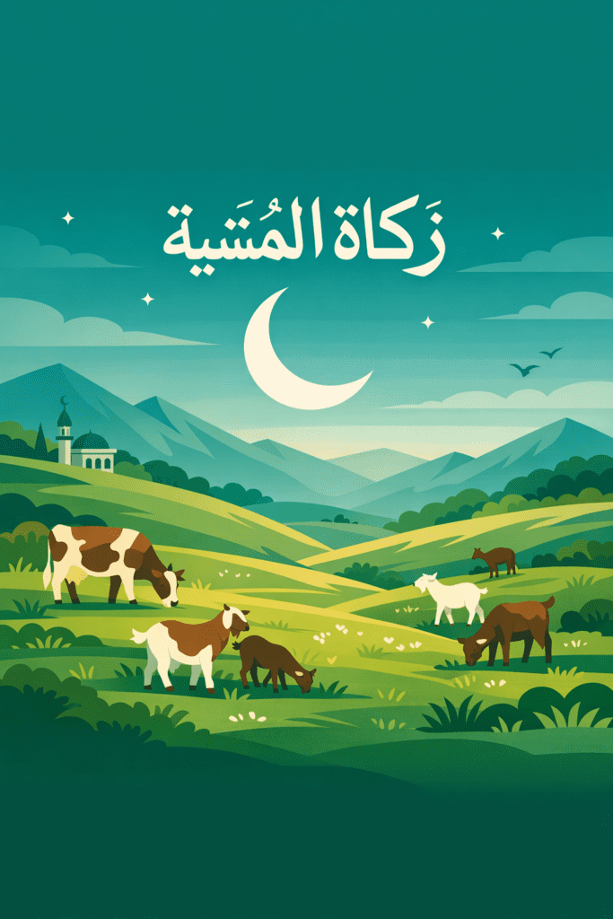 Ilustrasi hewan ternak sa'imah yang merumput bebas sebagai syarat wajib zakat peternakan